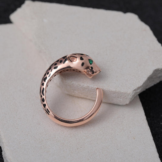 Felino Rose Gold Panther Ring — detail view 2 by Seneca Jewelry