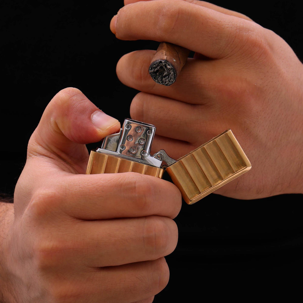 Eterna Bronzo Solid Bronze Cigar Lighter — detail view 4 by Seneca Jewelry