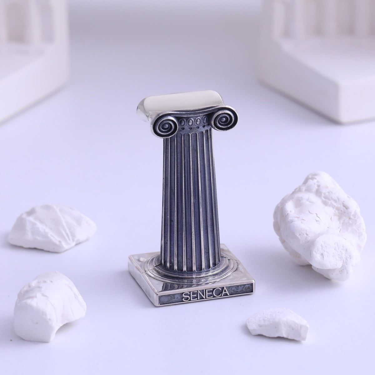 Eterna Sterling Silver Ionic Cigar Stand — detail view 2 by Seneca Jewelry