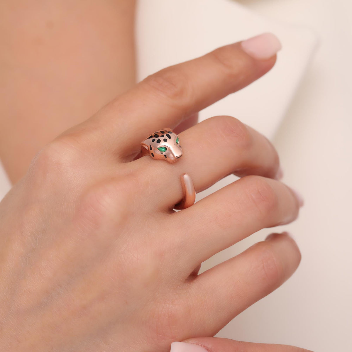 Felino Rose Gold Panther Ring — product view by Seneca Jewelry