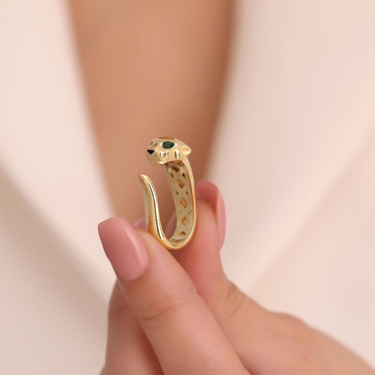 Felino Panther Hoop Earrings in Gold-Plated Silver — product view by Seneca Jewelry