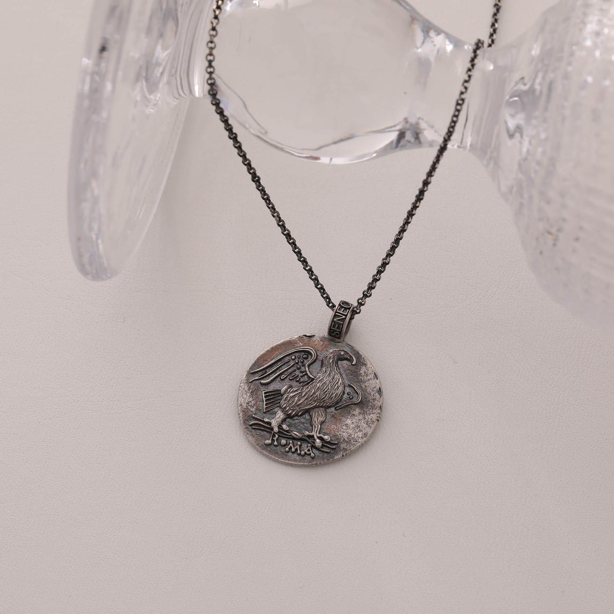 Reversible Roman Eagle Coin Necklace — detail view 3 by Seneca Jewelry