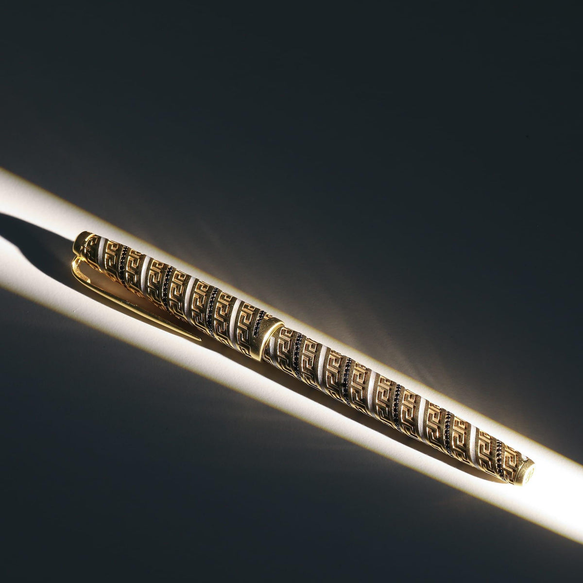 Seneca Greek Key Executive Rollerball Pen — detail view 3 by Seneca Jewelry