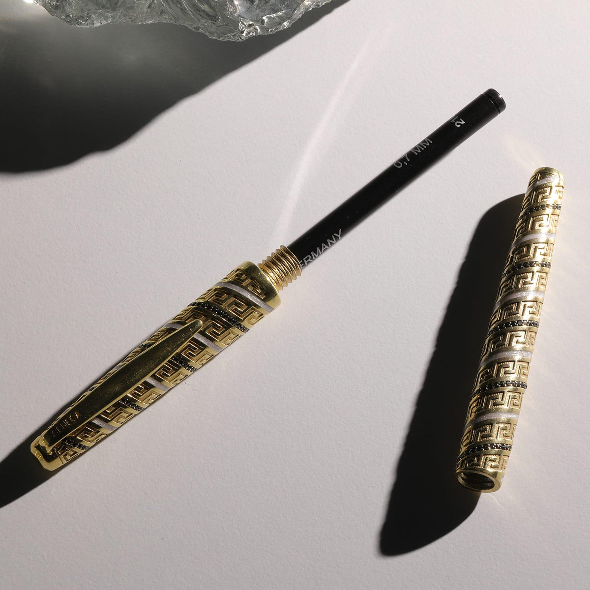 Seneca Greek Key Executive Rollerball Pen — detail view 5 by Seneca Jewelry