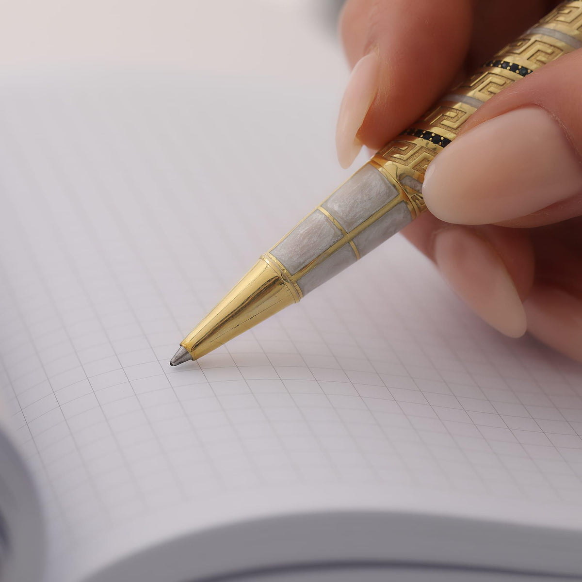 Seneca Greek Key Executive Rollerball Pen — detail view 4 by Seneca Jewelry